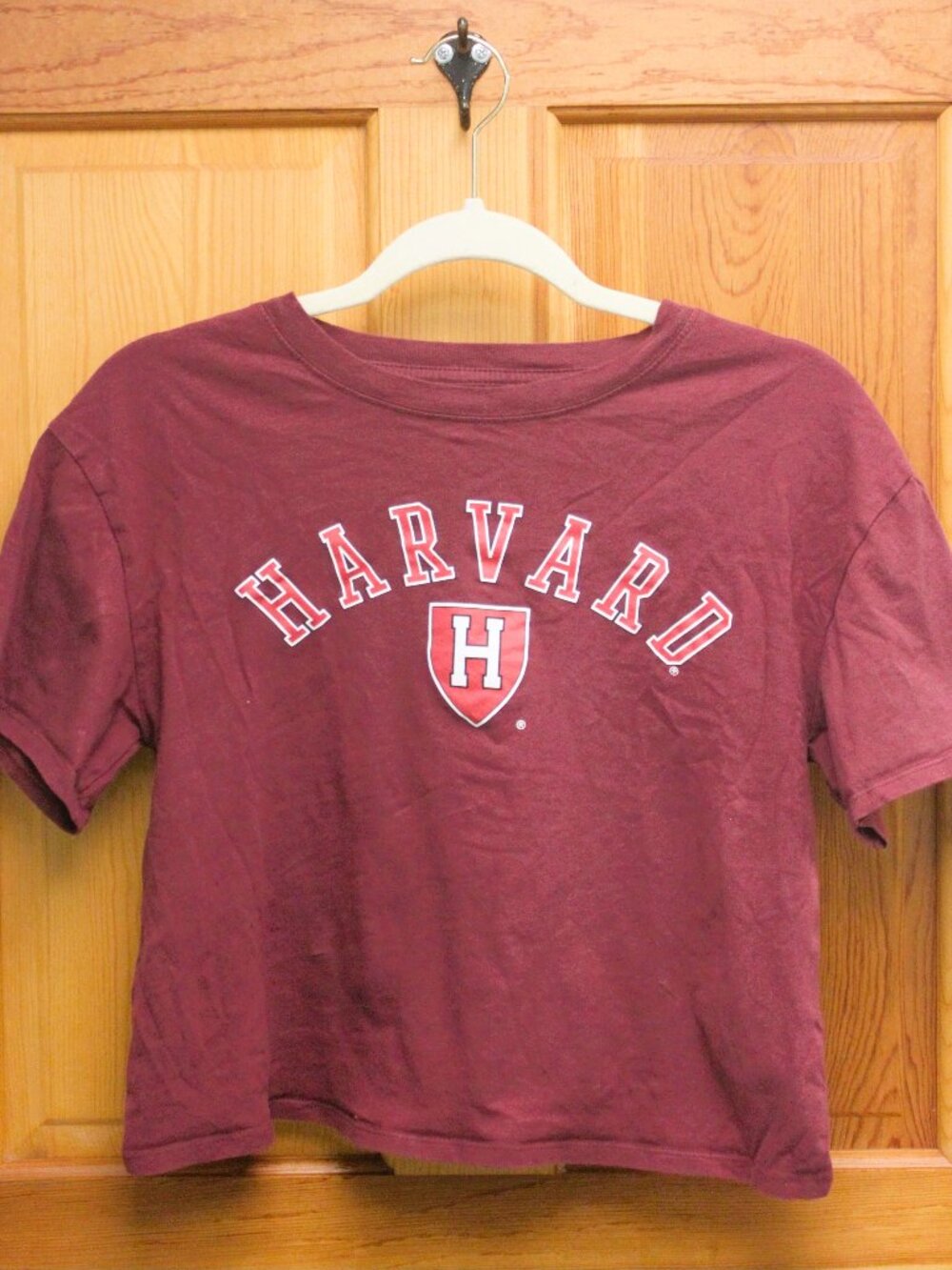 Red Graphic T-Shirt Harvard Cropped